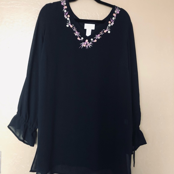 Worthington top long sleeve | Color black 1X - Picture 2 of 6